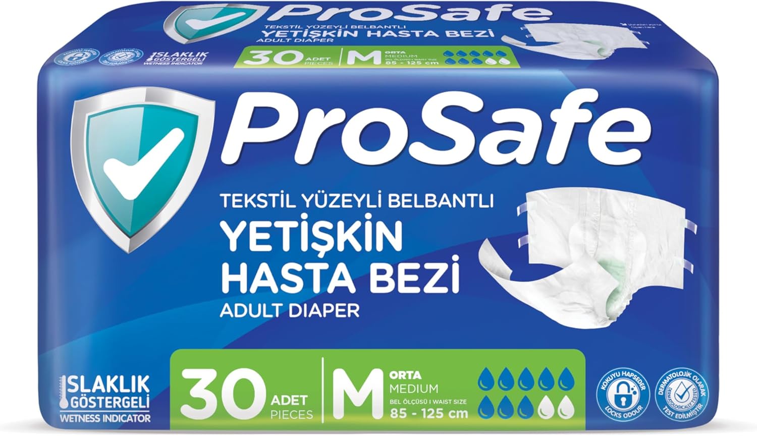 Alternative view of Prosafe Belbantlı Hasta Bezi Orta (M) 30 Adet