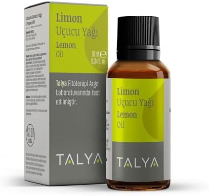 %100 Saf Limon Uçucu Yağı 10 ml - Cilt Bakımı - Taze ve Enerjik Koku - Difüzör İçin Aromaterapi Yağı