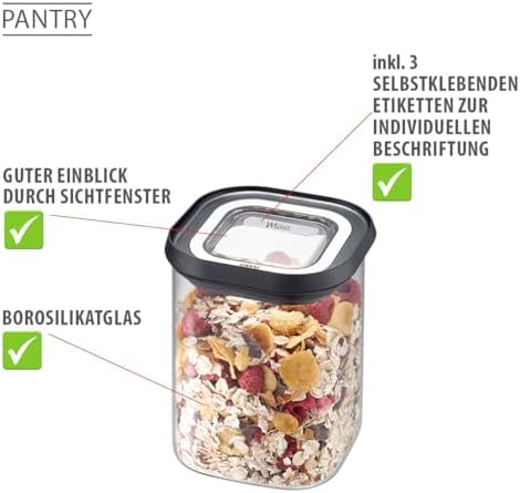 Alternative view of Pantry saklama kabı, 900 ml, hava geçirmez kapaklı saklama kabı, gıda saklama kabı, çok yönlü kullanılabilir