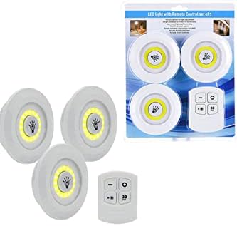 Uzaktan Kumandalı 3 Lü Spot Led Lamba Kablosuz Pilli Işıldak