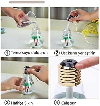Alternative view of Ampul Şeklinde Hava Nemlendirici Işıklı Usb'li