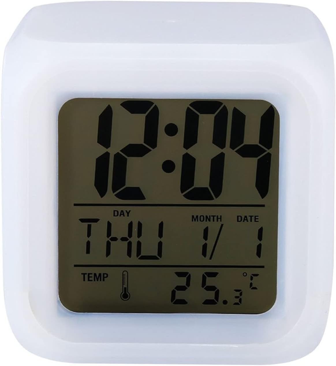 Alternative view of 7 Renk Değiştiren Gece Lambası Masa Saati Alarm Termometre Özellikli Yeni Nesil Akıllı Masa Saati
