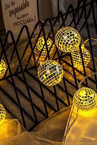 Alternative view of Mini Disko Topu Dekoratif Süsleme 10 Lu Led Zinciri Pilli Süs Led Şerit Disko Topu Led Işık 1430