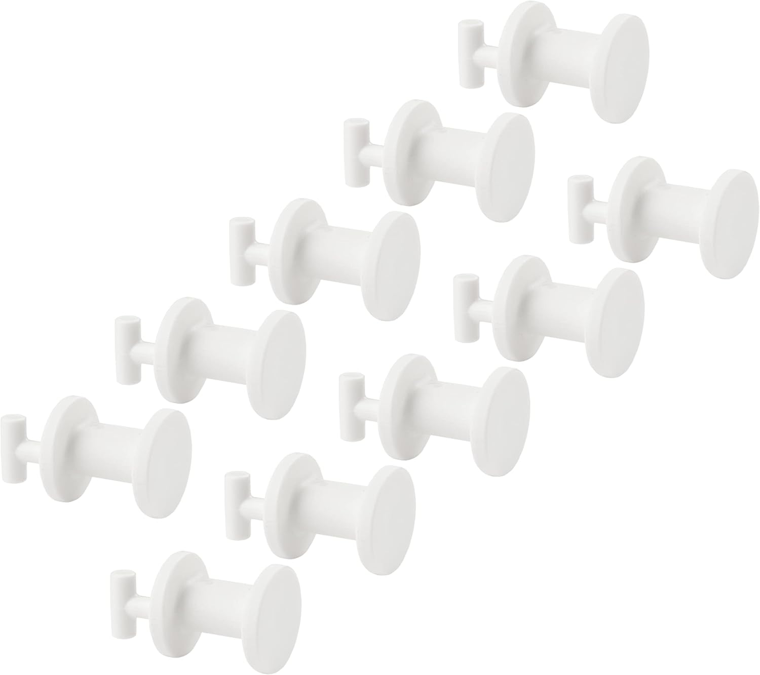 SKADIS mini plastik itme kancası (SKADIS pegboard için uygundur), beyaz, 19 mm, 205.198.88-10'lu paket
