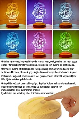 Alternative view of 3D Potter Hediyesi Hogwarts Hufflepuff Binası Led Lamba