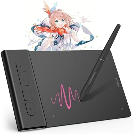 OSU Tablet Grafik Tablet VK430 4x3 inç, Pilsiz Stylus 290RPS Raporlama Hızı, 8192 Baskı Hassasiyeti ve 4 Kullanılabilir Tuş, Windows//Mac/Chrome OS ile Uyumlu