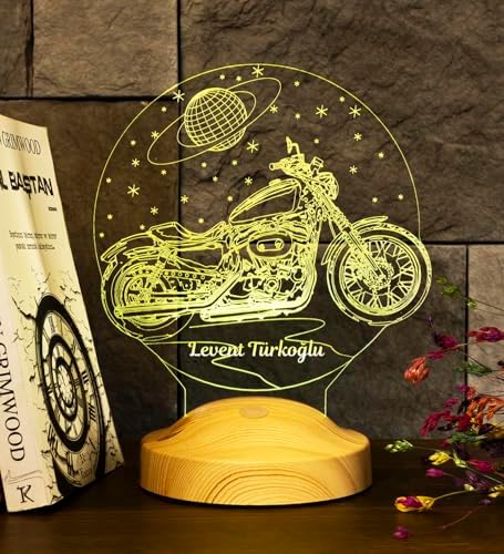 Alternative view of Motosiklet, Motor Hayranlarına Hediye, Motosiklet Hediyesi Kişiye Özel 3 Boyutlu Led Lamba