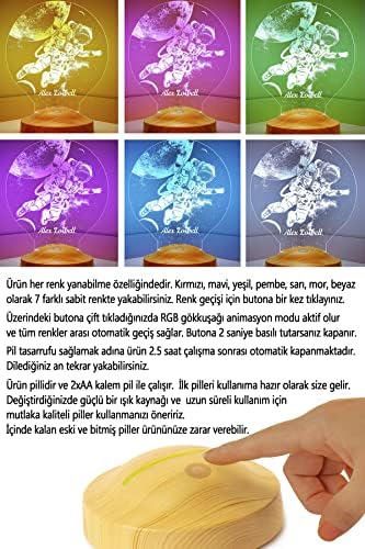 Alternative view of Astronot, Kozmonot, Astronot Hediyesi, Uzay Hediyesi, Kişiye Özel 3D Led Lamba