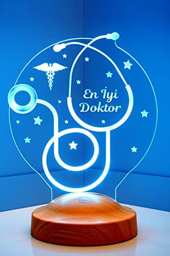 3D Doktor Hediyesi Stetoskop 3 Boyutlu Led Lamba