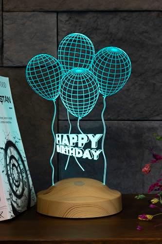 3D Happy Birthday Hediyesi Doğum Günü Hediyesi Balon 3 Boyutlu Led Lamba