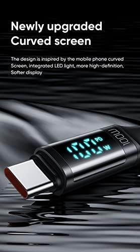 Alternative view of CA-1100 Type-C Kablo 100W - Dijital Watt Göstergeli Hızlı Şarj Kablosu, 5A PD QC USB-C, Laptop/Tablet/Telefon, 1.2M