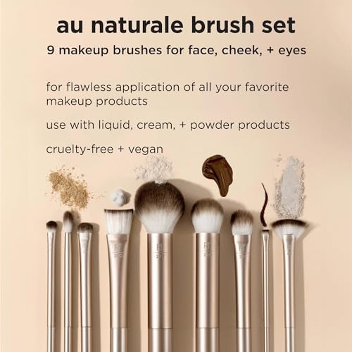 Alternative view of REAL TECHNIQUES Au Naturale makyaj fırçası seti, fondöten, pudralar ve kapatıcılar için, üstün kaliteli yüz fırçaları, 9 parçalı set, altın