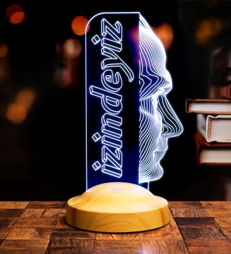 Alternative view of Atatürk Temalı Hediyelik Ürünler Atatürk İzindeyiz Gecelambası 3D Led Lamba, Atam İzindeyiz Sloganı, Ofis ve İşyeri Hediyesi