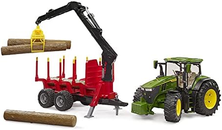 bruder BR03154 Deere 7R 350 Traktör Ve Kütük Taşıyan Römork