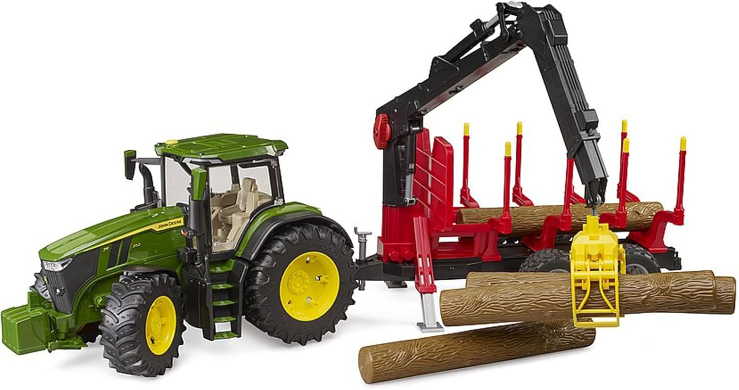 Alternative view of bruder BR03154 Deere 7R 350 Traktör Ve Kütük Taşıyan Römork