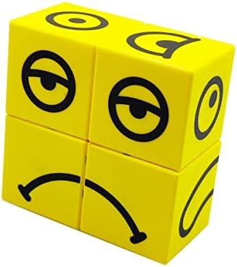 Manyetik Puzzle Suratlar - 4 Mıknatıslı Küp - Emojiler - Duygular