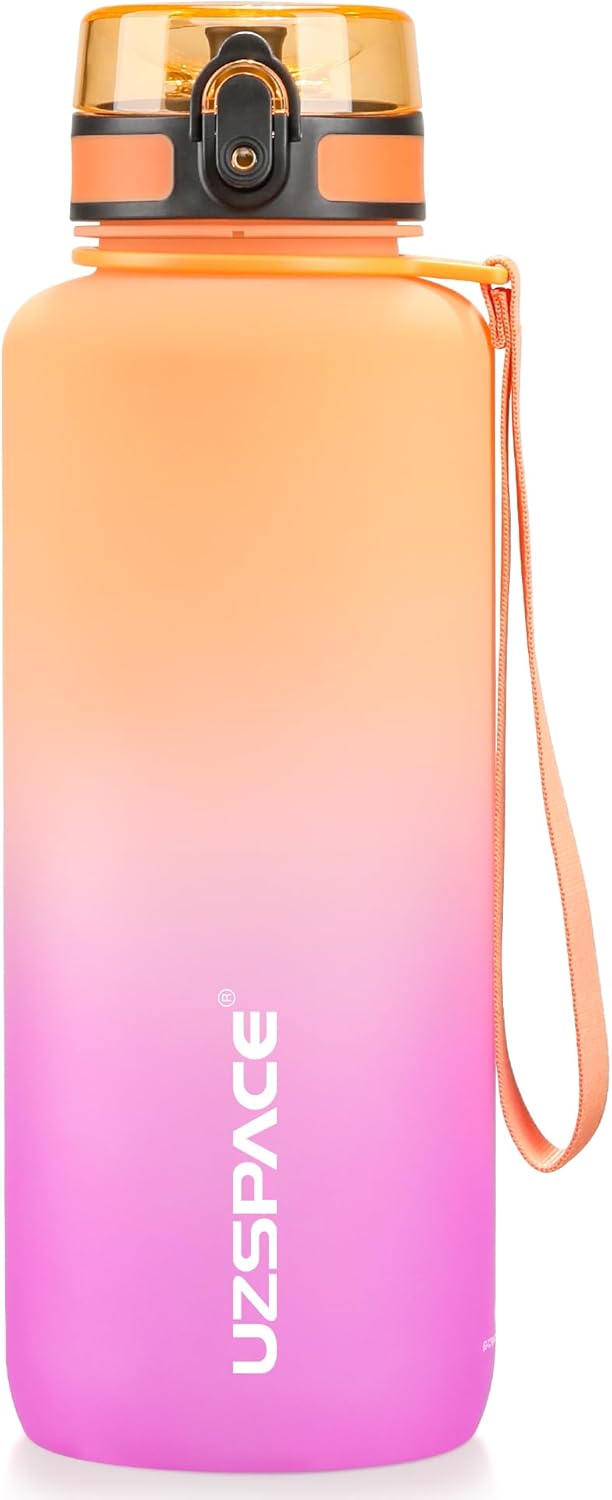 UZSPACE 1,5 l spor içecek şişesi, bisfenol A içermez, büyük içecek şişesi, 1.500 ml, sızdırmaz su şişesi, spor, bisiklet ve dış mekan aktiviteleri için