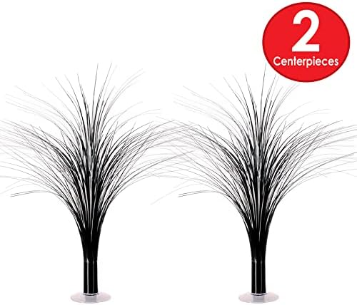 Alternative view of Mutlu Yıllar Dekorasyonları İçin 2 Parça Plastik Metalik Siyah ve Gümüş Sprey Orta Parçalar, Ödüller Gece Sofra Takımı, Doğum Günü Partisi Malzemeleri, 48,26 cm
