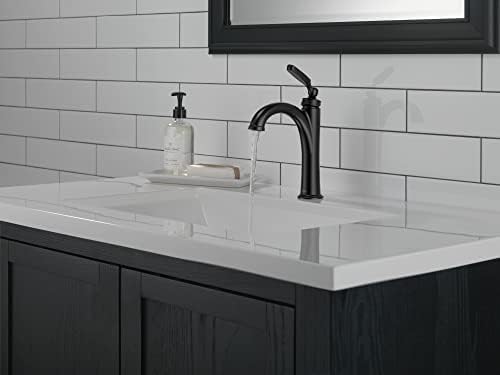Woodhurst Mat Siyah Banyo Bataryası, Tek Delikli Banyo Bataryası, Tek Saplı Banyo Lavabo Bataryası Siyah, Conta Teknolojisi, Tahliye Montajı, Mat Siyah 532-BLMPU-DST