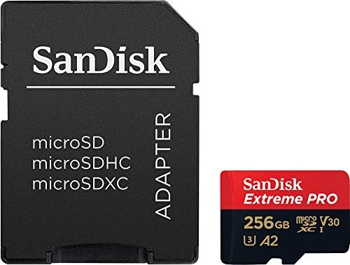 256 GB Extreme PRO microSDXC kartı + SD adaptörü + RescuePRO Deluxe, 200 MB/sn'ye kadar, A2 App Performance, UHS-I, 10, U3, V30