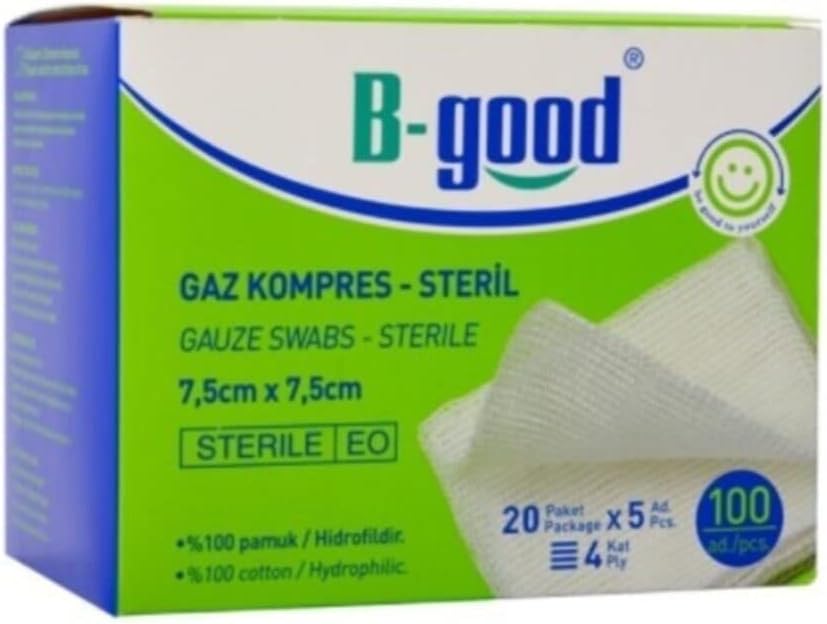 B-GOOD Gaz Kompres 7,5cm X 7,5cm 100 Lü