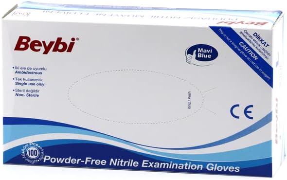 Pudrasız Mavi Nitril Eldiven Orta (M) - 100 Adet