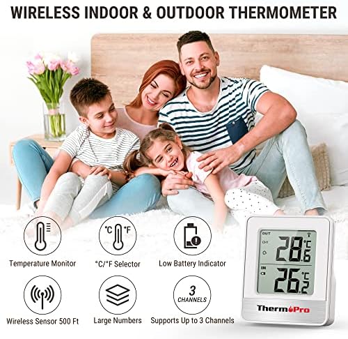 Alternative view of TP200C Dijital Ev Termometresi LCD Bluetooth İç ve Dış Mekan Termometresi 150 mye kadar Sıcaklık Sensörlü