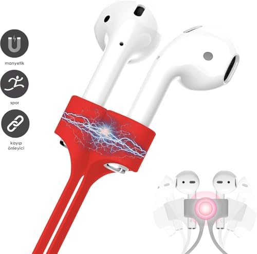 Alternative view of ile Uyumlu Kulaklık Askısı Boyunluk Aparatı Mıknatıslı AirPods Uyumlu Kulaklık Askısı (Kırmızı)