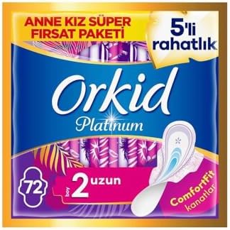 Orkid Platinum Anne Kız Paketi Uzun Hijyenik Ped 72 Adet