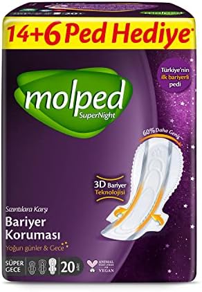 Molped Supernight Ultra Hijyenik Ped Super Gece Dev Ekonomik 20 Adet