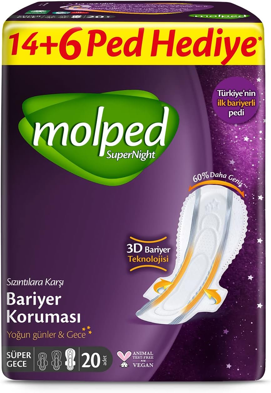Alternative view of Molped Supernight Ultra Hijyenik Ped Super Gece Dev Ekonomik 20 Adet