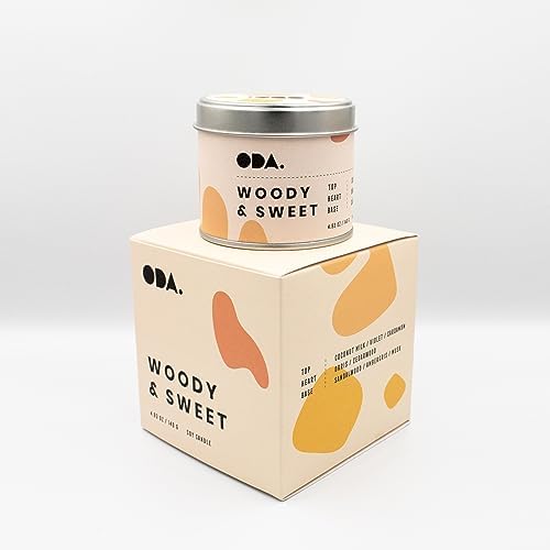 Alternative view of Woody & - Odunsu ve Tatlı Kokulu Tasarım Dekoratif Desenli Soya Mumu I 140 gr (Renkli)