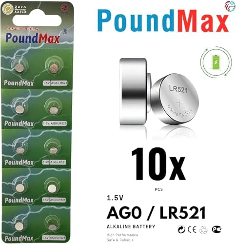 10 Adet AG0 (LR521,LR63,379) 1.5V alkalin düğme pil
