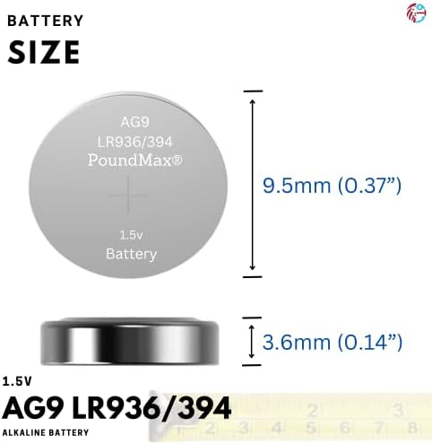Alternative view of 10x AG9 (LR45, LR936, 394) 1.5V - Poundmax alkalin düğme piller | 1x 10'lu paket