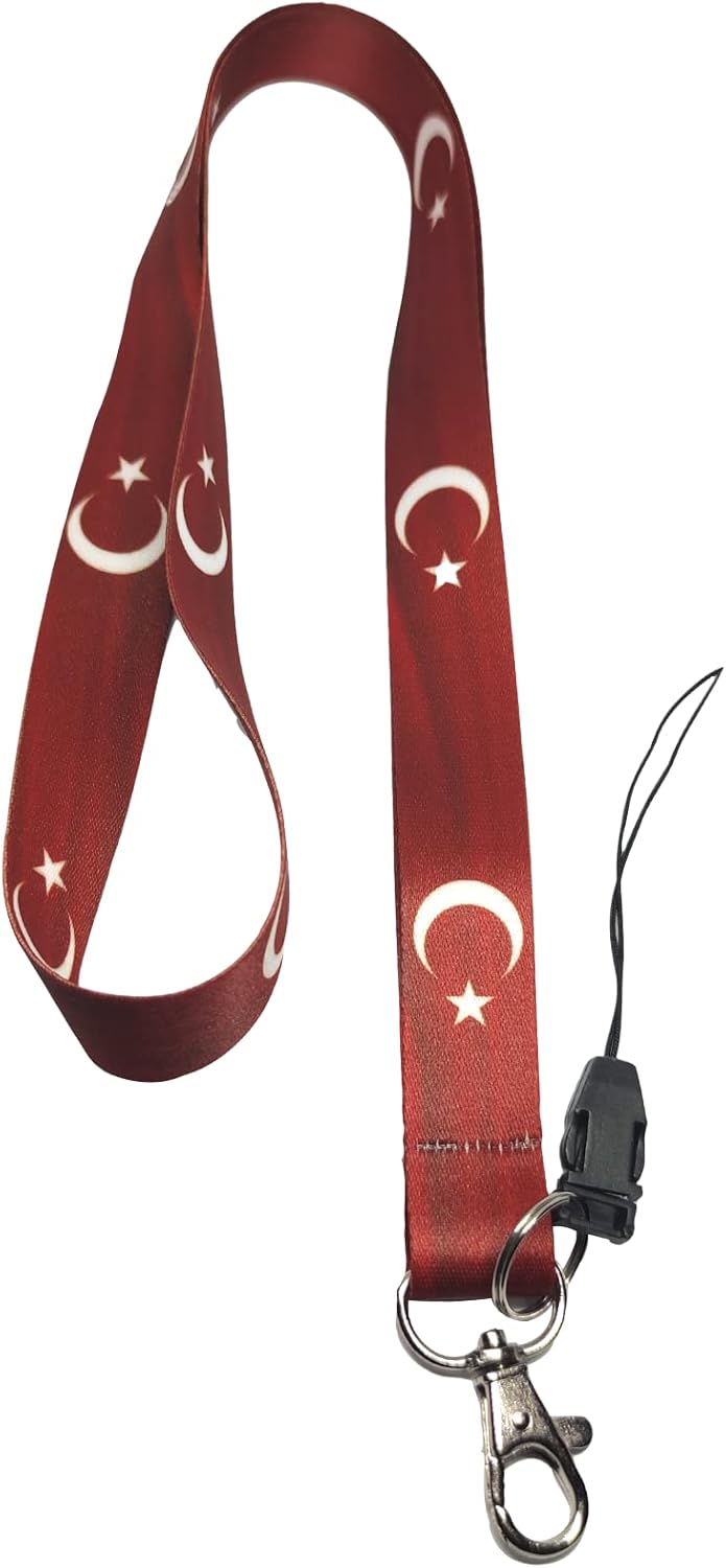 Şanlı Türk Bayrağı Boyun ipi Telefon Askısı