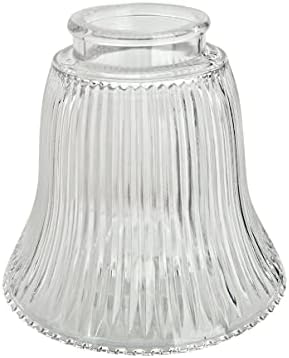 Aspen 23080-4A Geçişli Şeffaf Fitilli Tavan Vantilatörü Yedek Cam Gölge, 6,5 cm Takıcı, 10,6 cm Çap x 10,16 cm Yükseklik, 4 Paket