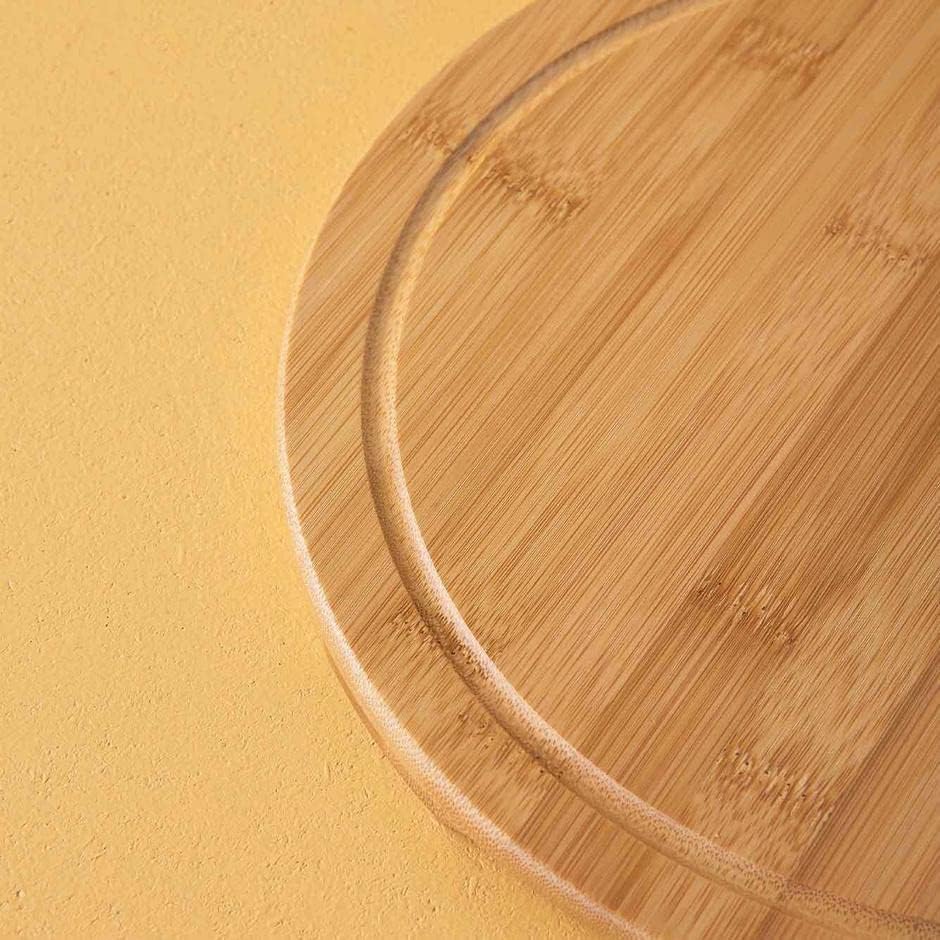 Bambu 30 Cm Yuvarlak Pasta Pizza Bambu Servis Sunum Tabağı Kahvaltılık