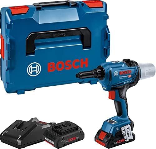 Professional 18 V Sistem Akülü Perçin Tabancası GRG 18V-16 C (Çekme Kuvveti Maks. 16.000 N, Strok Uzunluğu 25 mm, 2 x ProCORE18 V 4.0 Ah Akü Dahil, Hızlı Şarj Cihazı GAL 18V-40, L-BOXX)
