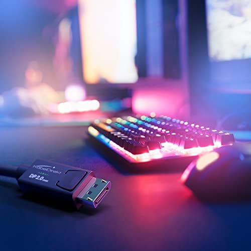 – 8K DisplayPort 2.0 kablosu – 5m – dizüstü/oyun bilgisayarı, gr. kartı, ekran/proj. DP mon. kablosu – DP'den DP'ye – 144Hz'de 4K/60Hz'de 8K, 240Hz'e kadar, FreeSync/G-Sync, siyah