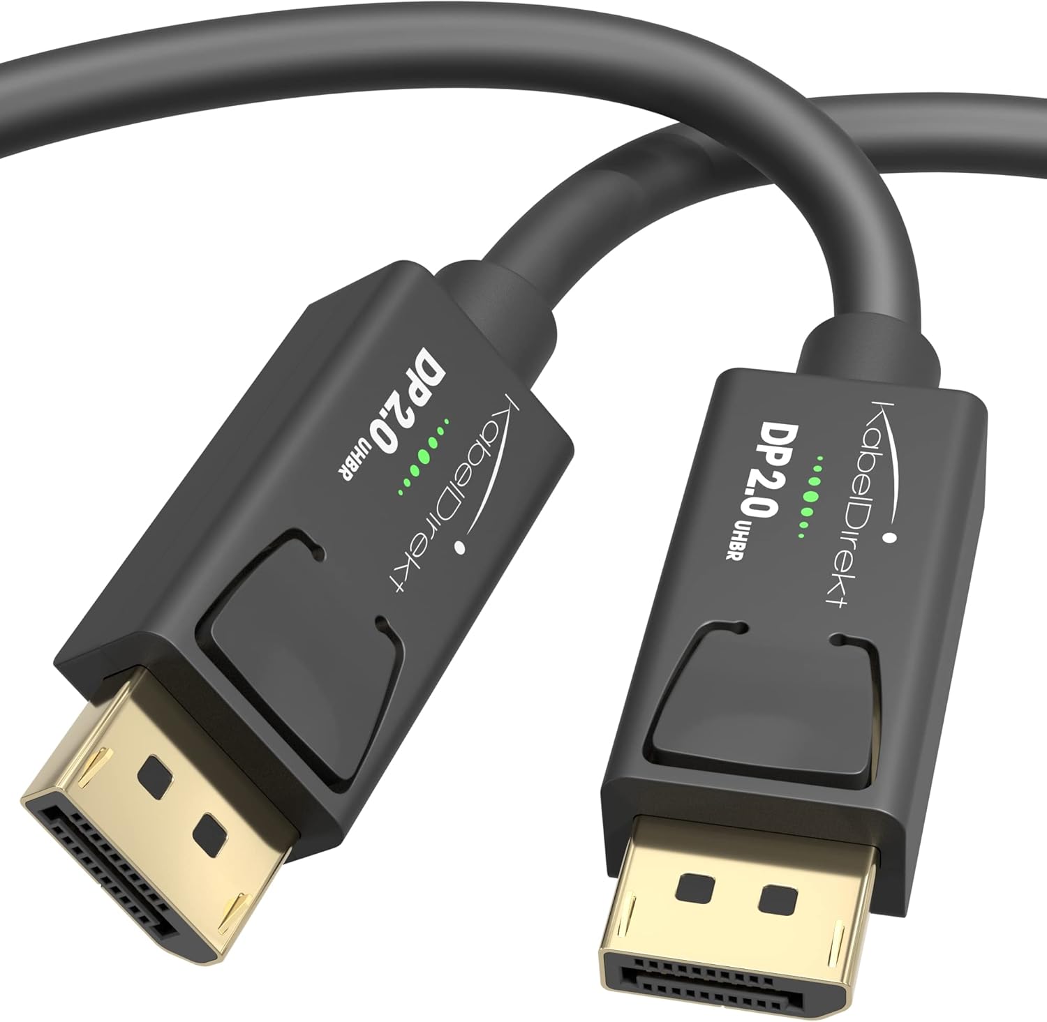 Alternative view of – 8K DisplayPort 2.0 kablosu – 5m – dizüstü/oyun bilgisayarı, gr. kartı, ekran/proj. DP mon. kablosu – DP'den DP'ye – 144Hz'de 4K/60Hz'de 8K, 240Hz'e kadar, FreeSync/G-Sync, siyah