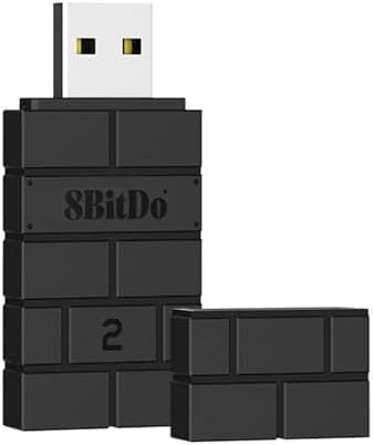 8Bitdo Adaptör Anahtarı Denetleyici Adaptörü 2 USB Kablosuz, Windows, Mac ve Raspberry Pi, Xbox Series X & S Denetleyici, Xbox One Bluetooth Denetleyici, PS5/PS4/PS3 Denetleyici ile Uyumlu (Siyah)