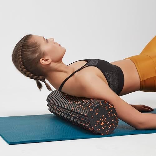 Actifoam Trigger Point Foam Roller Tırtıklı Masaj Köpüğü (Siyah + Turuncu Orta Sert, 90 cm)…