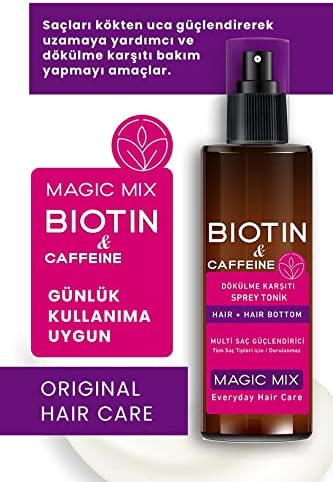 MAGIC MIX Biotin ve Kafein İçeren Saç Kökü Güçlendirici Hızlı Uzamaya Yardımcı Tonik 110 ML