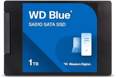 WD Blue SA510 SATA SSD 1 TB 2,5 inç (560 MB/s'ye kadar okuma, 520 MB/s'ye kadar yazma, PC/dizüstü bilgisayar için yükseltme, Dropbox Professional, Digital SSD Dashboard)