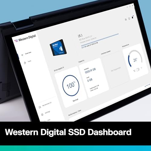 Alternative view of WD Blue SA510 SATA SSD 1 TB 2,5 inç (560 MB/s'ye kadar okuma, 520 MB/s'ye kadar yazma, PC/dizüstü bilgisayar için yükseltme, Dropbox Professional, Digital SSD Dashboard)