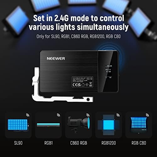 NEEWER RGB video ışığı, SL90 12W 4300mAh pil 360° tam renk 18 ışık sahnesi, 2500-1000K CRI97+ kamera ışık plakasında, alüminyum alaşım gövde, YouTube/Vlog/fotoğraf için uygulama ve 2,4G kontrol