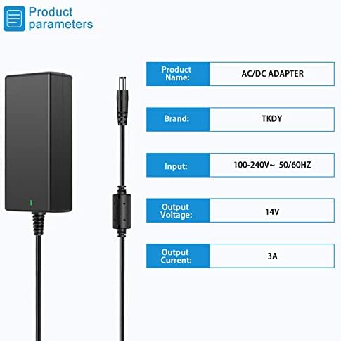 Alternative view of TKDY Monitör için 14V Güç Kaynağı, 14V 3A 2.5A 2.14A 1.78A 42W AC DC Adaptör 15" 17" 18" 19" 20" 22" 23" 24" 27" Ekran TFT LED LCD TV Monitör için