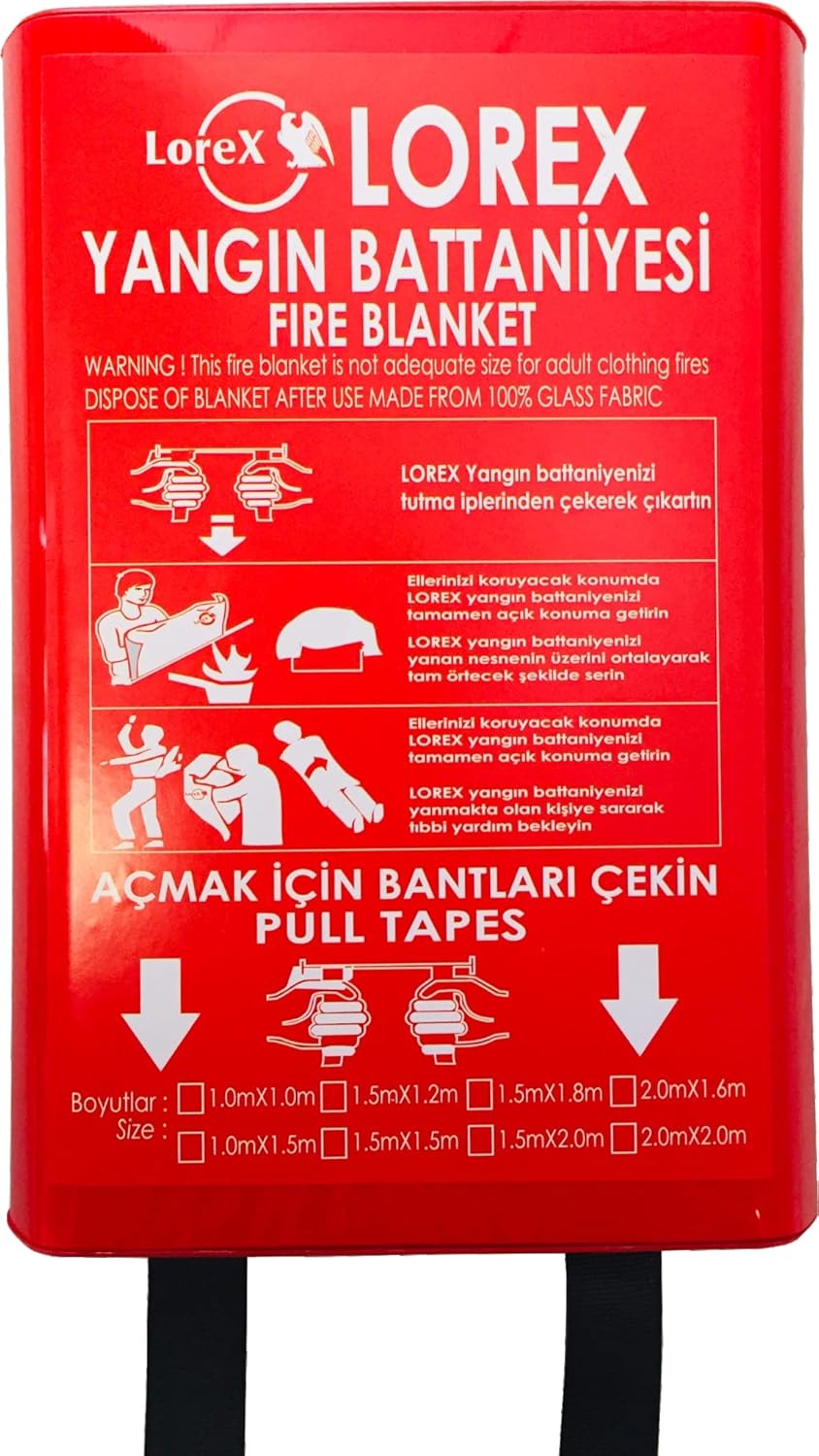 LR-FB1010B Kutulu Yangın Söndürme Battaniyesi 100cm x 100cm