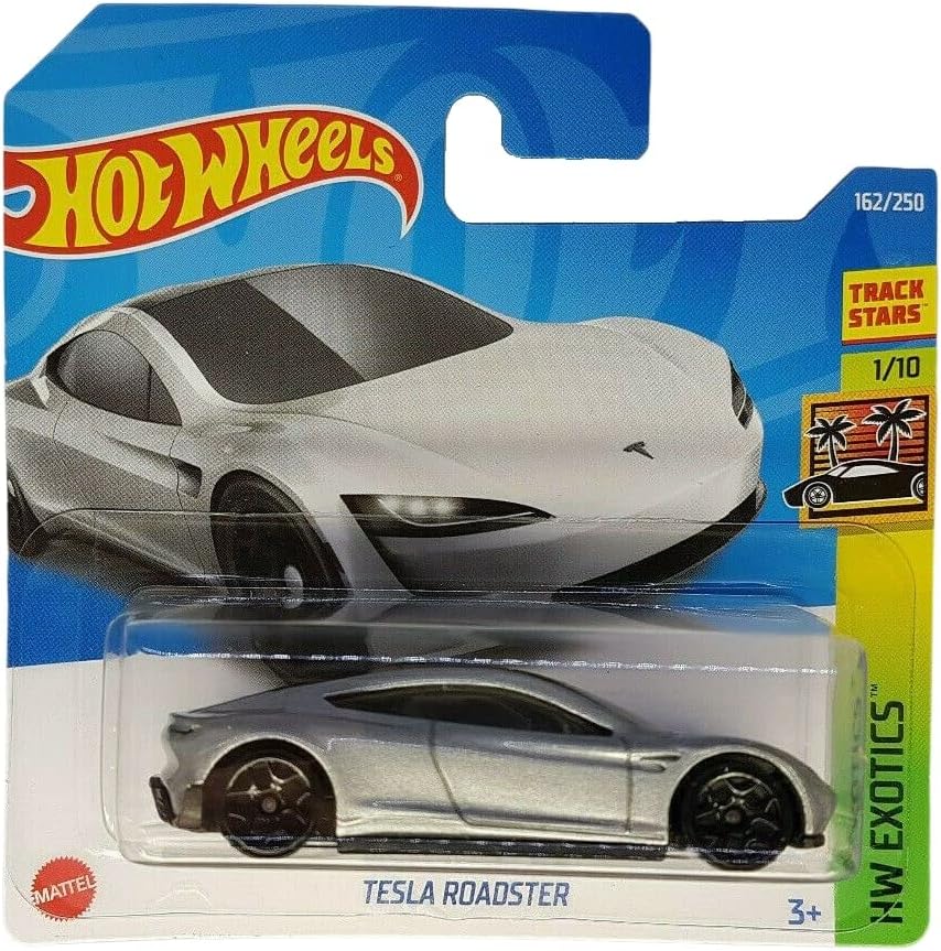 - Roadster - HW Exotics 1/10 - HCV04 - Short Card - Track Stars - Gümüş Metalik - Mattel 2022