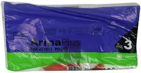 ArmaPlus Takviyeli Çanta Poşet Beyaz Üzeri Desenli 30X45 50 Adet No:3